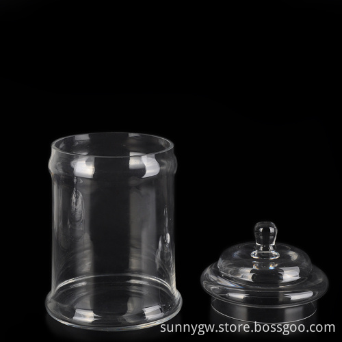 Clear Odorless Candle glass jar with lid